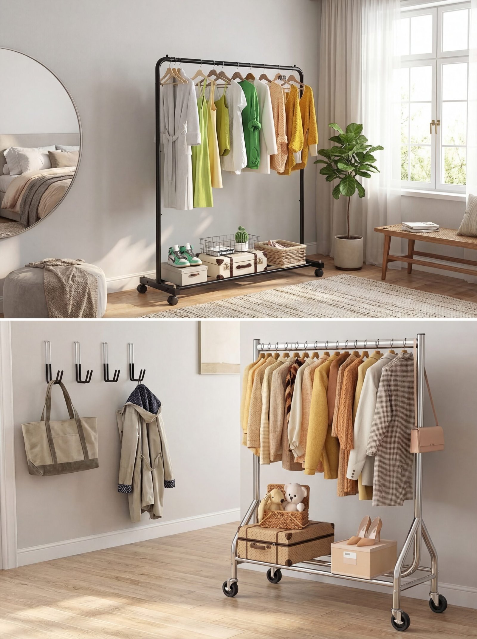 Mobile rolling storage cart with shelves providing accessible organization for frequently-used attic items