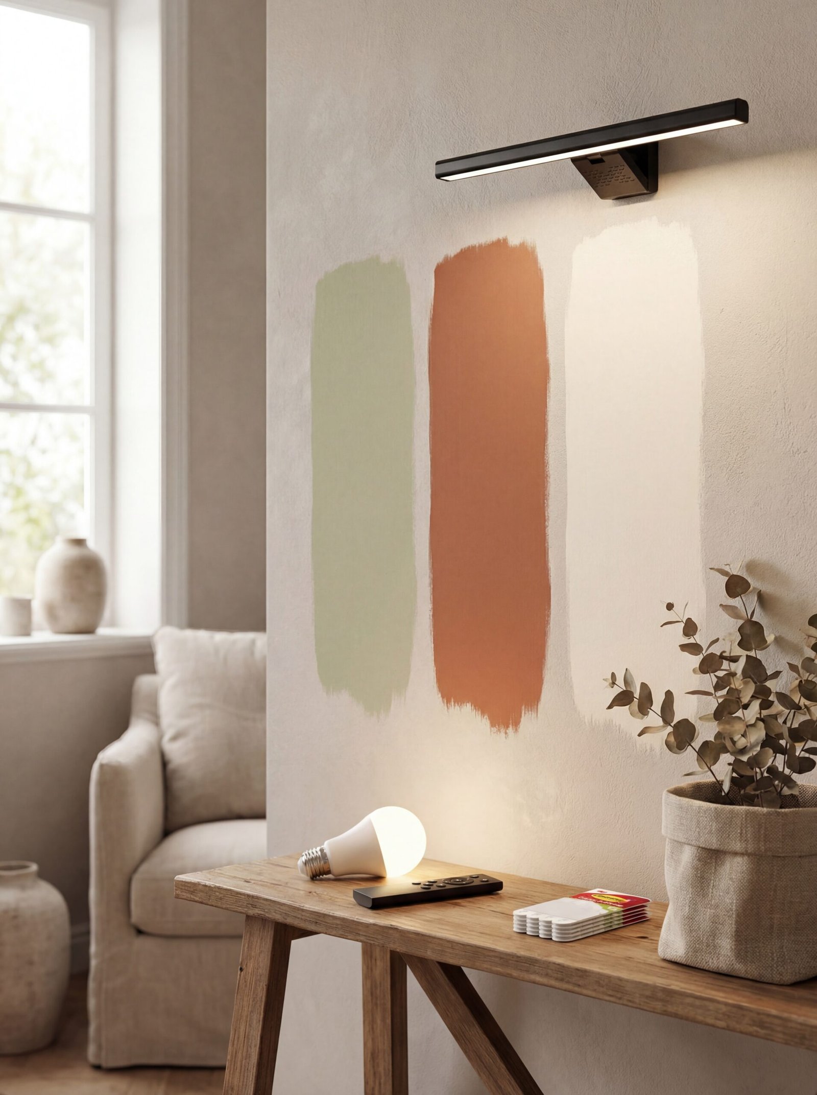 Modern gaming room featuring deep charcoal walls with strategic accent lighting creating a premium atmosphere on a budget