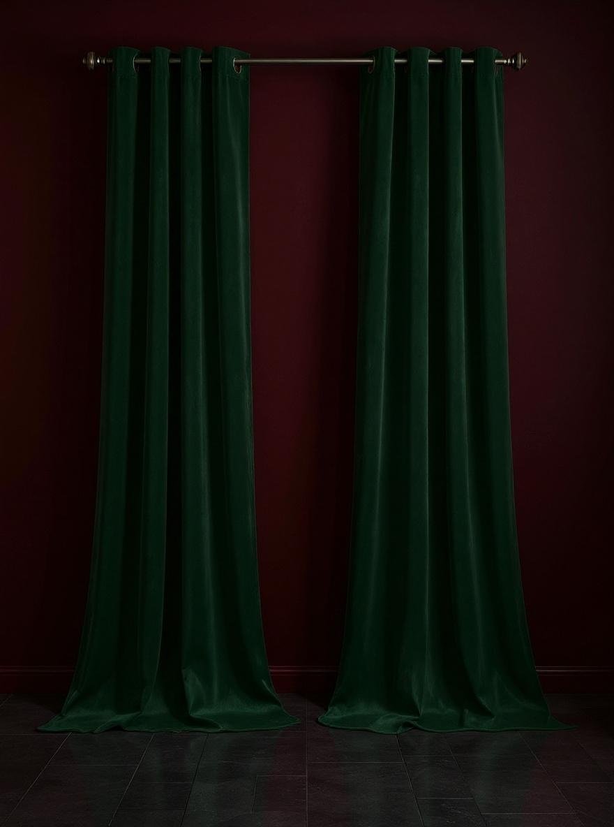 Moody color palette featuring deep greens and burgundies perfect for dark academia bedroom aesthetic